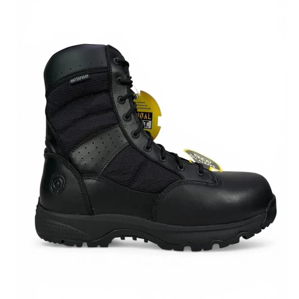 Original SWAT Metro‎ 9 Tactical Boot Mens 12 Comp Toe Black Leather Side Zip WP
